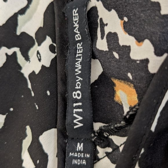 Walter Baker W118 Black Print Asymmetrical Dress M - Picture 13 of 15